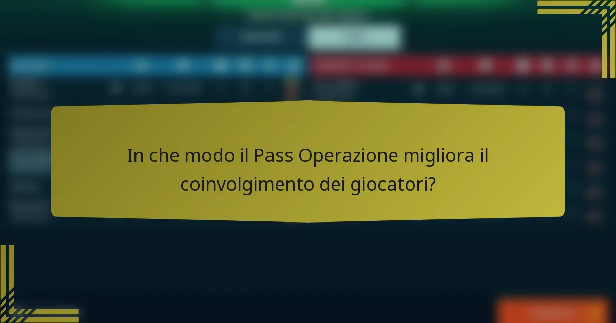 In che modo il Pass Operazione migliora il coinvolgimento dei giocatori?