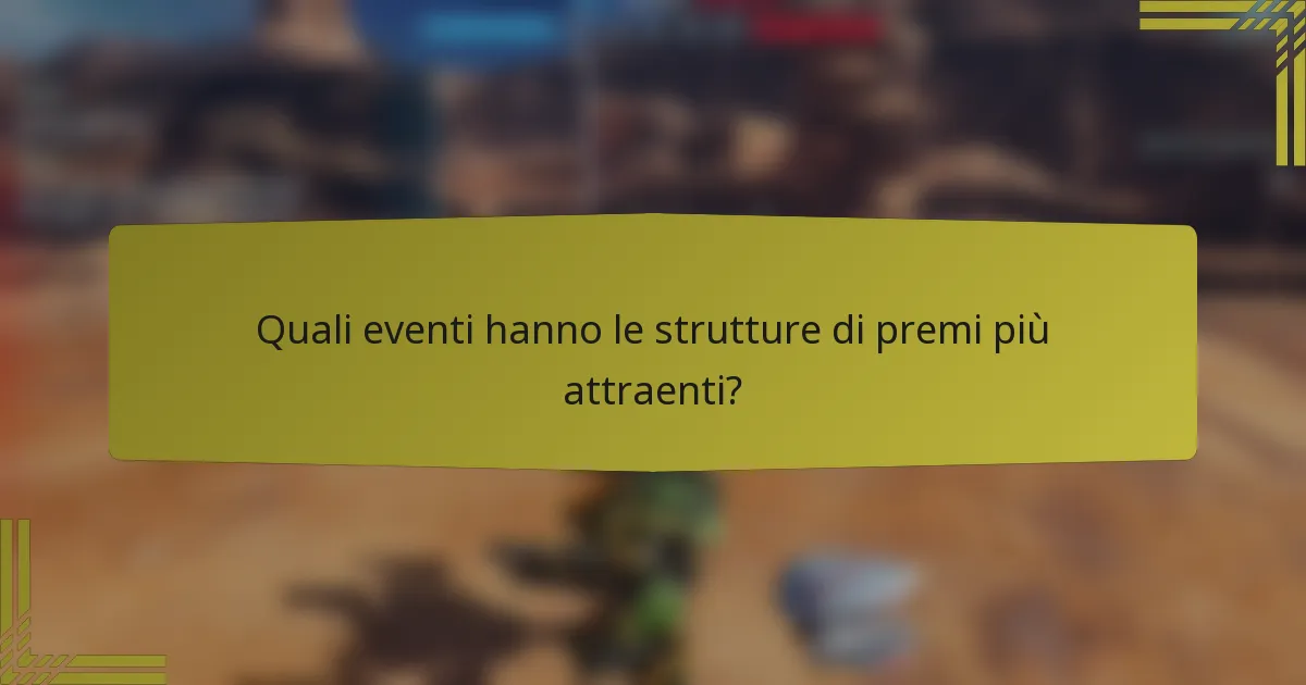 Quali eventi hanno le strutture di premi più attraenti?